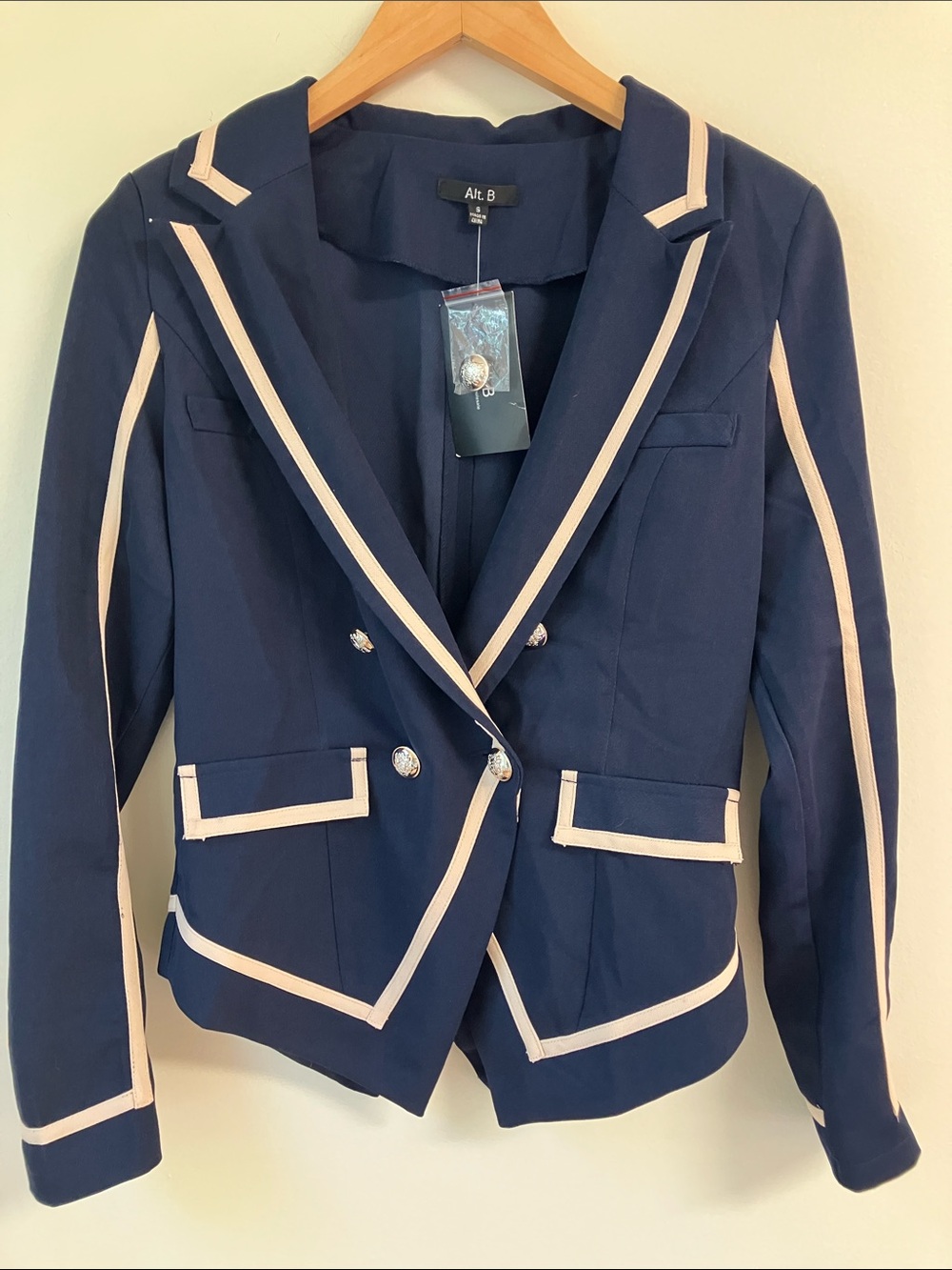 NWT Navy Blazer with Cream Trim - Women's Jacket